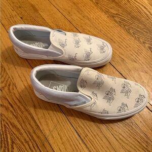 Vans Slip-On Sneakers - White with Gray Print